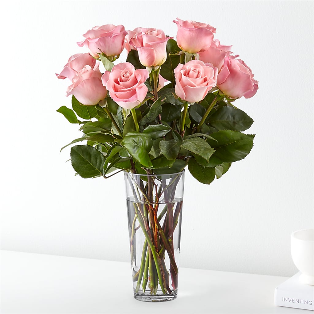 Long Stem Pink Rose Bouquet – DIVINE FLORAL & GIFTS, Arlington TX