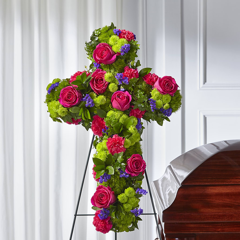 Tribute Rose Floral Cross – DIVINE FLORAL & GIFTS, Arlington TX