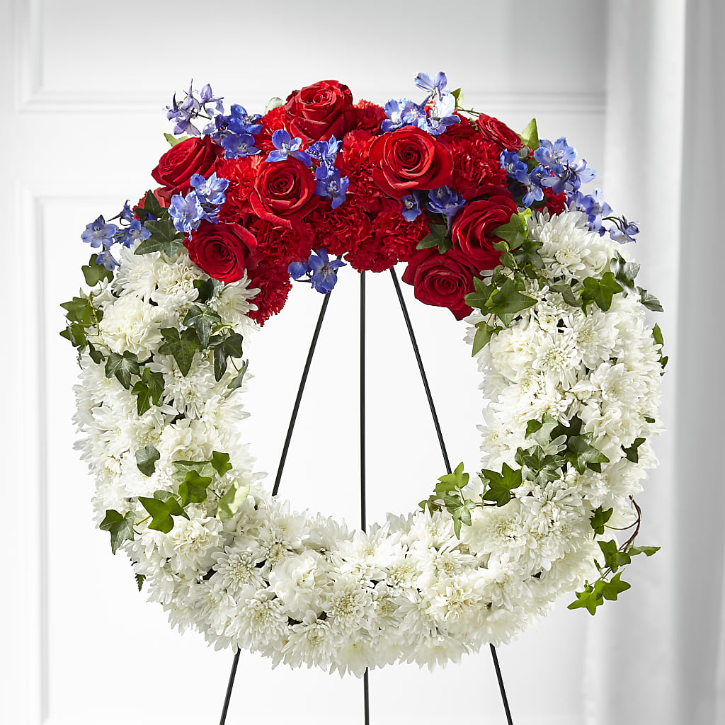 Patriotic Passion Wreath – DIVINE FLORAL & GIFTS, Arlington TX