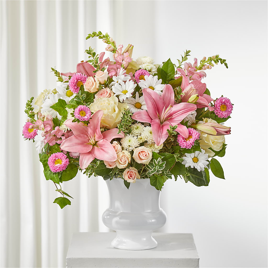 Empathetic Blooms Urn Arrangement – DIVINE FLORAL & GIFTS, Arlington TX