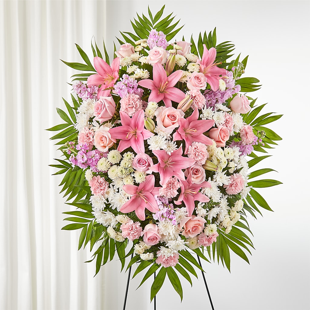 Offering Solace Standing Spray – DIVINE FLORAL & GIFTS, Arlington TX