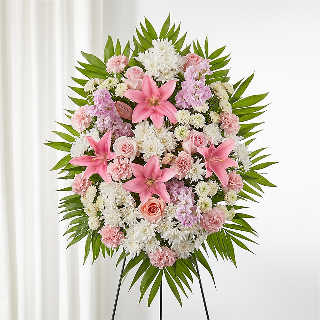 Offering Solace Standing Spray – DIVINE FLORAL & GIFTS, Arlington TX