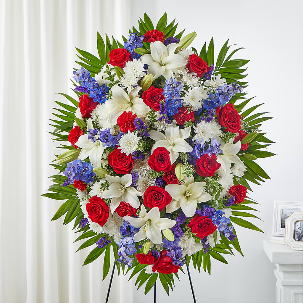 Cherished Service Standing Spray – DIVINE FLORAL & GIFTS, Arlington TX