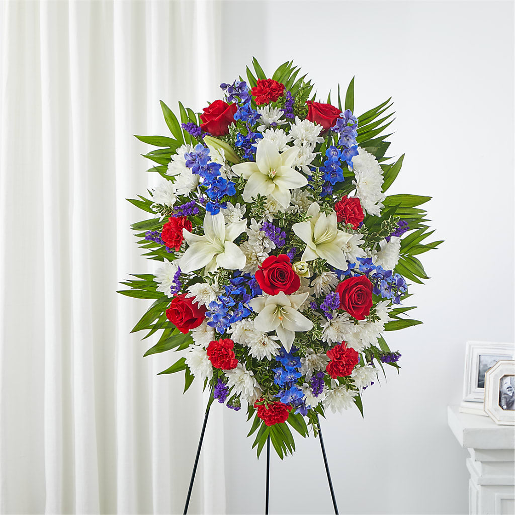 Cherished Service Standing Spray – DIVINE FLORAL & GIFTS, Arlington TX