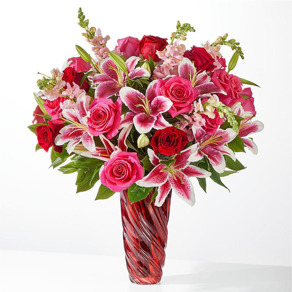 Always You Bouquet with Luxe Swirl Vase – DIVINE FLORAL & GIFTS, Arlington TX