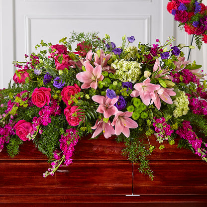 Radiant Tribute Casket Spray – DIVINE FLORAL & GIFTS, Arlington TX