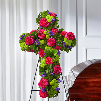 Tribute Rose Floral Cross – DIVINE FLORAL & GIFTS, Arlington TX