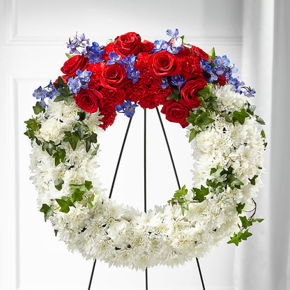 Patriotic Passion Wreath – DIVINE FLORAL & GIFTS, Arlington TX