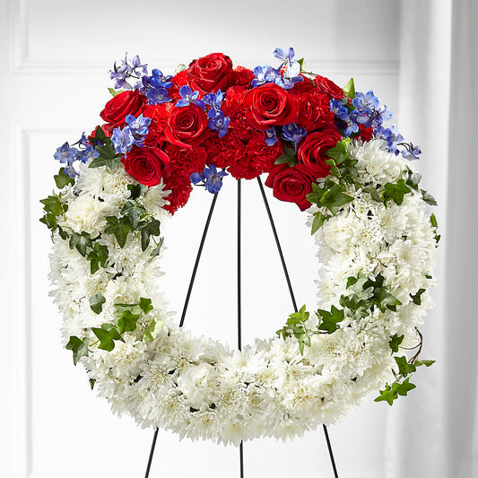 Patriotic Passion Wreath – DIVINE FLORAL & GIFTS, Arlington TX