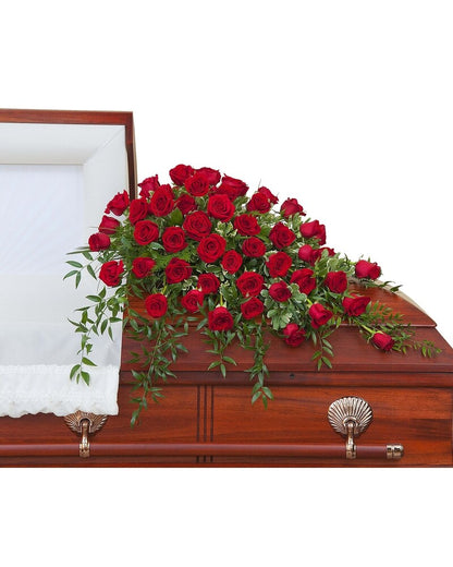 Simply Roses Supreme Casket Spray- Full – DIVINE FLORAL & GIFTS, Arlington TX