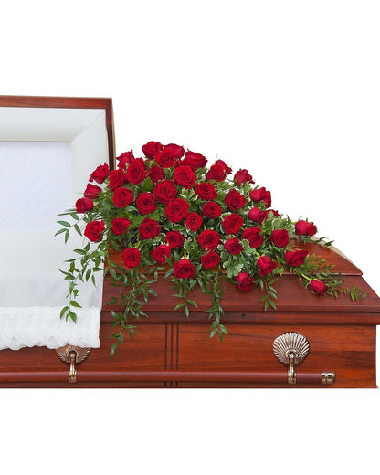 Simply Roses Supreme Casket Spray – DIVINE FLORAL & GIFTS, Arlington TX