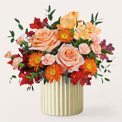 Spiced Latte Bouquet with Ivory Vase – DIVINE FLORAL & GIFTS, Arlington TX