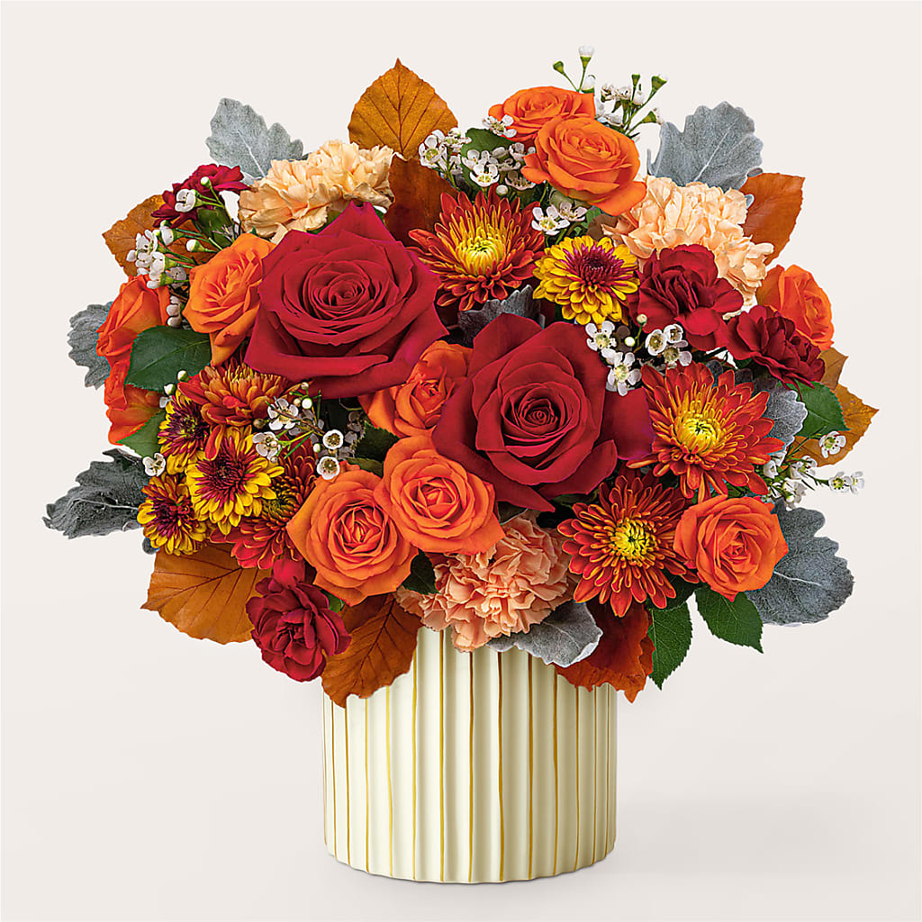 Merlot Bouquet with Ivory Vase – DIVINE FLORAL & GIFTS, Arlington TX
