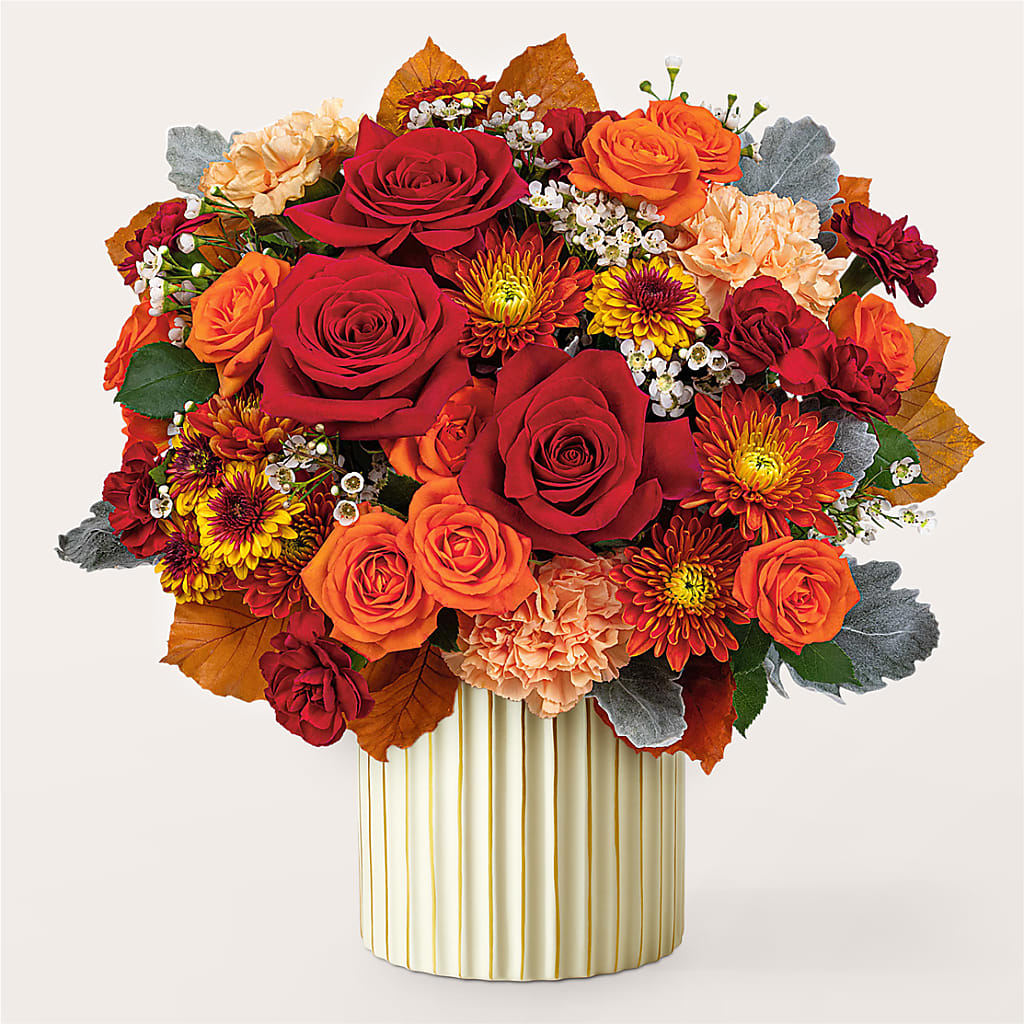 Merlot Bouquet with Ivory Vase – DIVINE FLORAL & GIFTS, Arlington TX