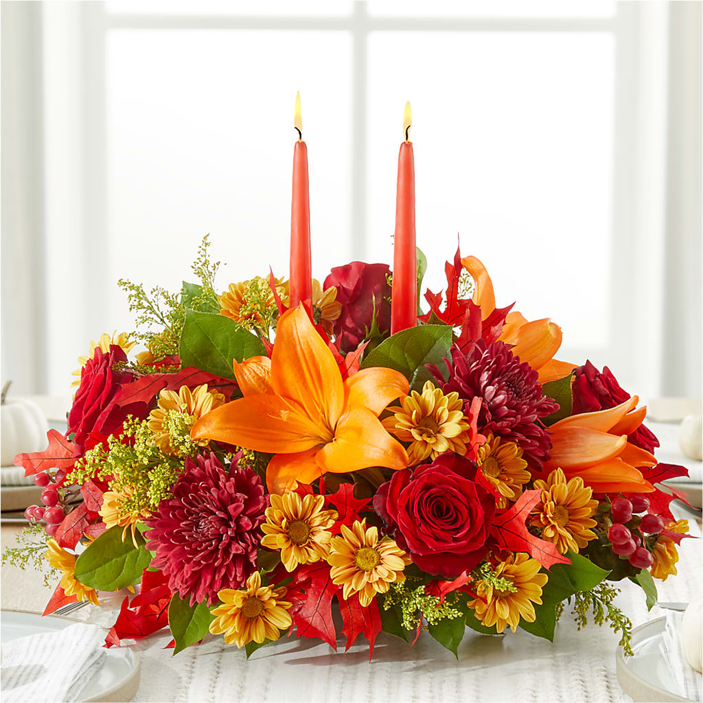 Autumn's Embrace Centerpiece – DIVINE FLORAL & GIFTS, Arlington TX
